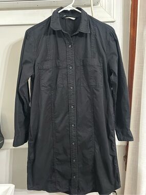 Everlane Black Longline Shirt Jacket